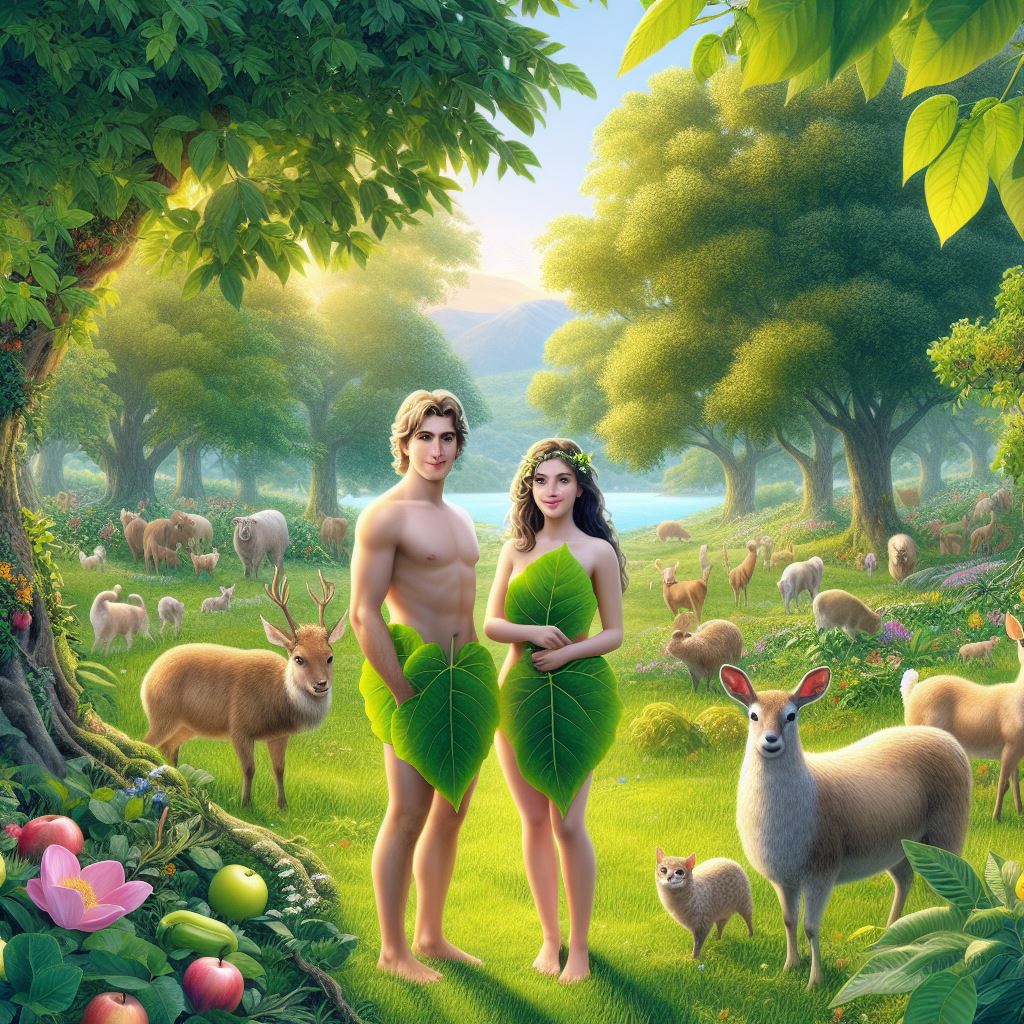 Ark.au Illustrated Bible - Genesis 3:7 - Both of their eyes were opened, and they knew that they were naked. They sewed fig leaves together, and made themselves aprons.