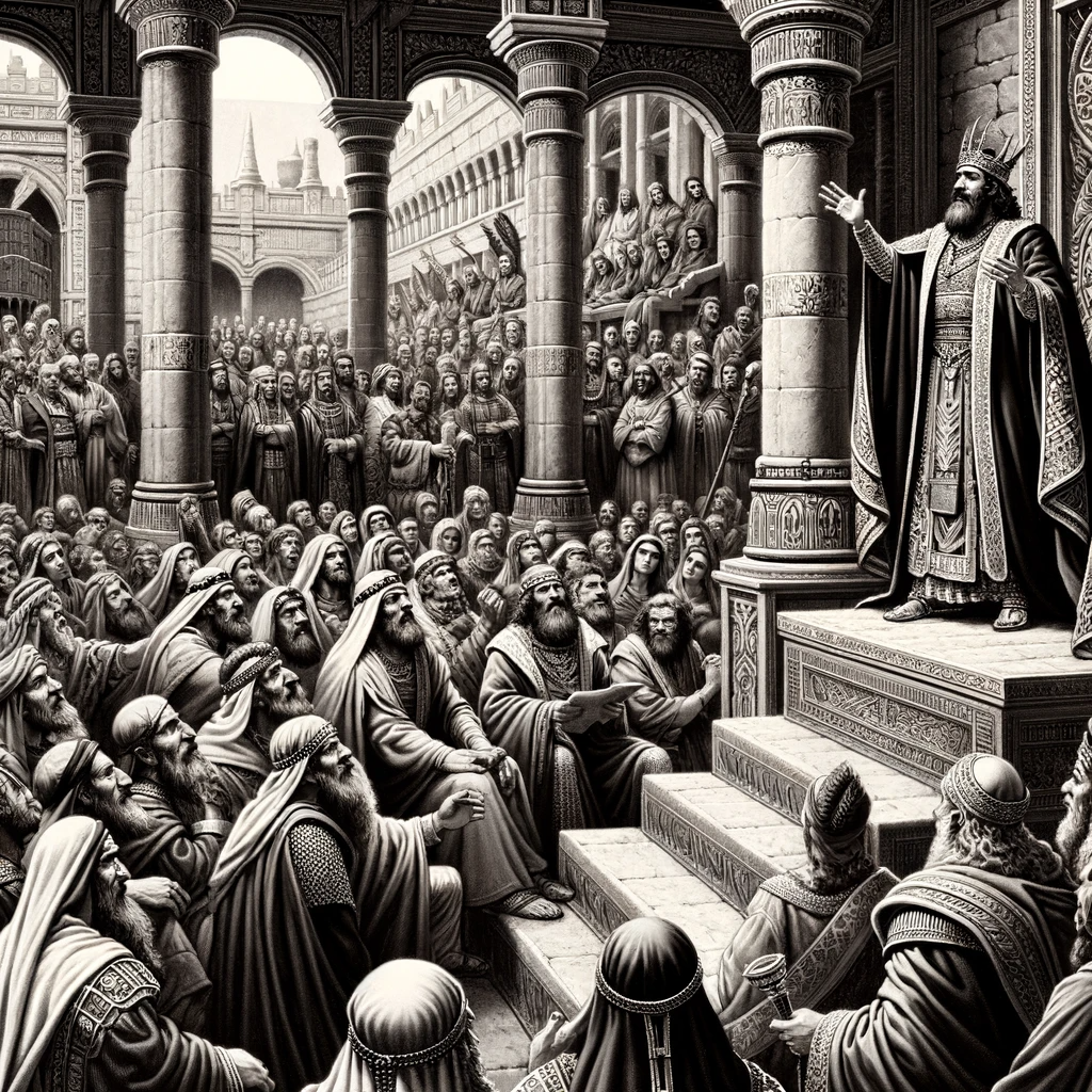 Ark.au Illustrated Bible - 2 Chronicles 1:2 - Solomon spoke to all Israel, to the captains of thousands and of hundreds, and to the judges, and to every prince in all Israel, the heads of the fathers' [houses].