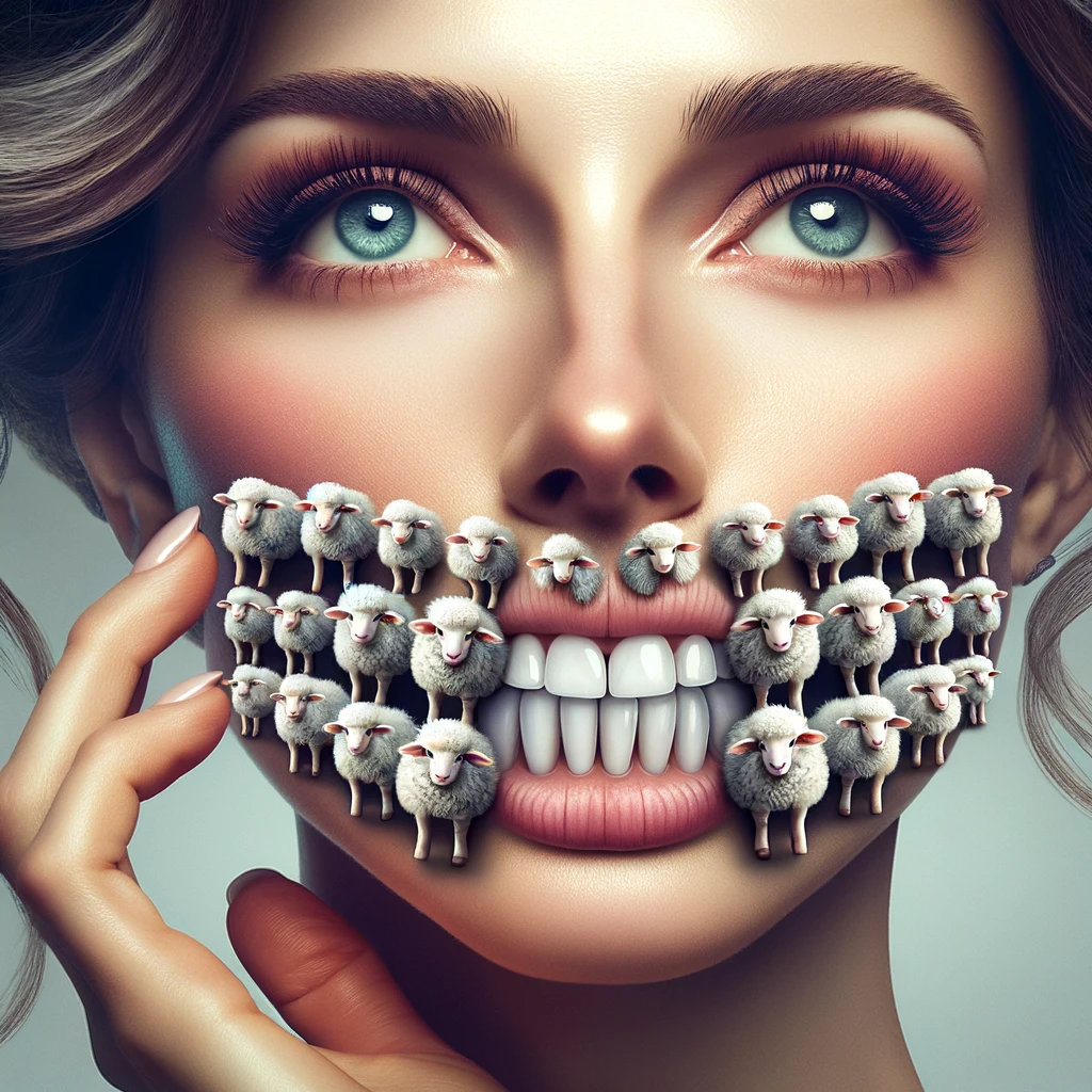 Ark.au Illustrated Bible - Song of Solomon 6:6 - Thy teeth as a row of the lambs, That have come up from the washing, Because all of them are forming twins, And a bereaved one is not among them.