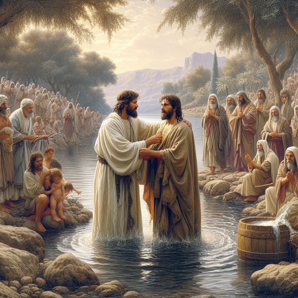 Ark.au Illustrated Bible - Matthew 3:6 - and they were baptized in the Jordan by him, confessing their sins.