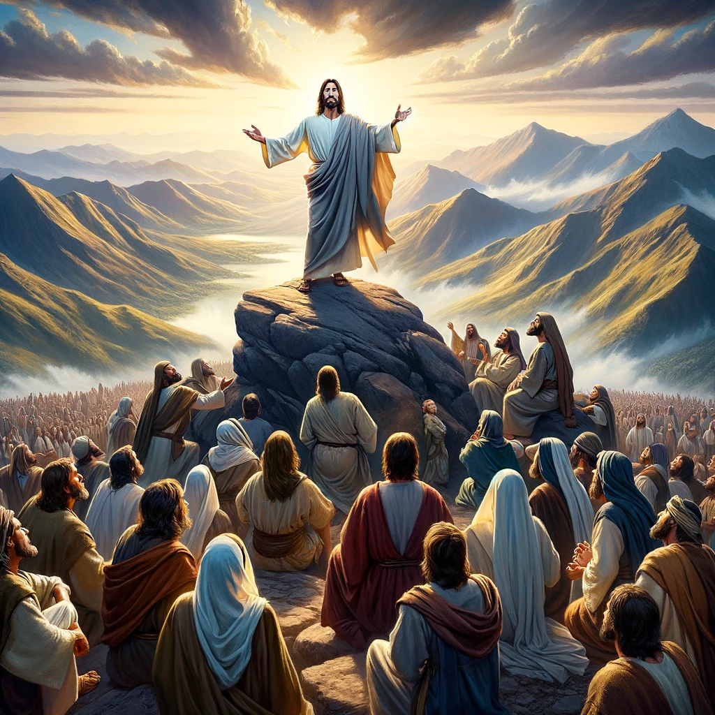 Ark.au Illustrated Bible - Matthew 5:1 - And seeing the multitudes, he ascended a mountain: and when he was seated, his disciples came to him.