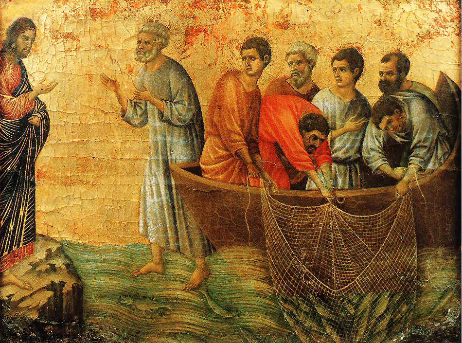 Ark.au Illustrated Bible - John 21:11 - Simon Peter went up, and drew the net to land full of great fishes, an hundred and fifty and three: and for all there were so many, yet was not the net broken.