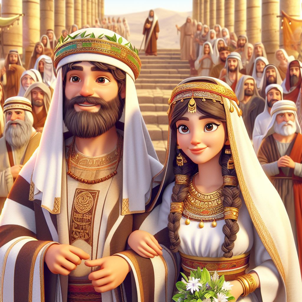 Ark.au Illustrated Bible - Ruth 4:13 - So Boaz took Ruth, and she became his wife; and he went in unto her, and Jehovah gave her conception, and she bare a son.